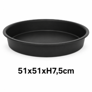 Onderzetpot rond zwart (51x51xH7.5cm)