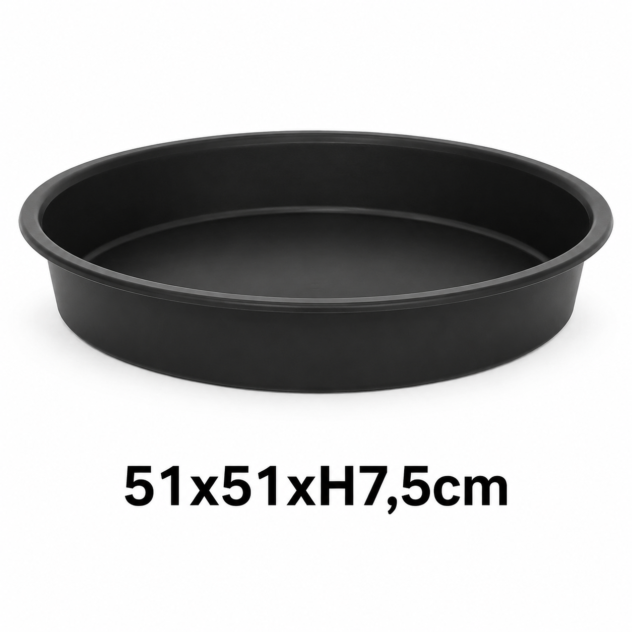 Onderzetpot rond zwart (51x51xH7.5cm)