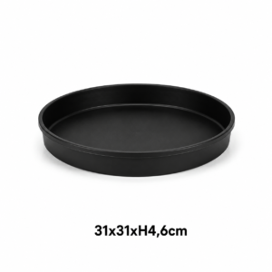 Onderzet pot rond zwart (31x31xH4.6cm)