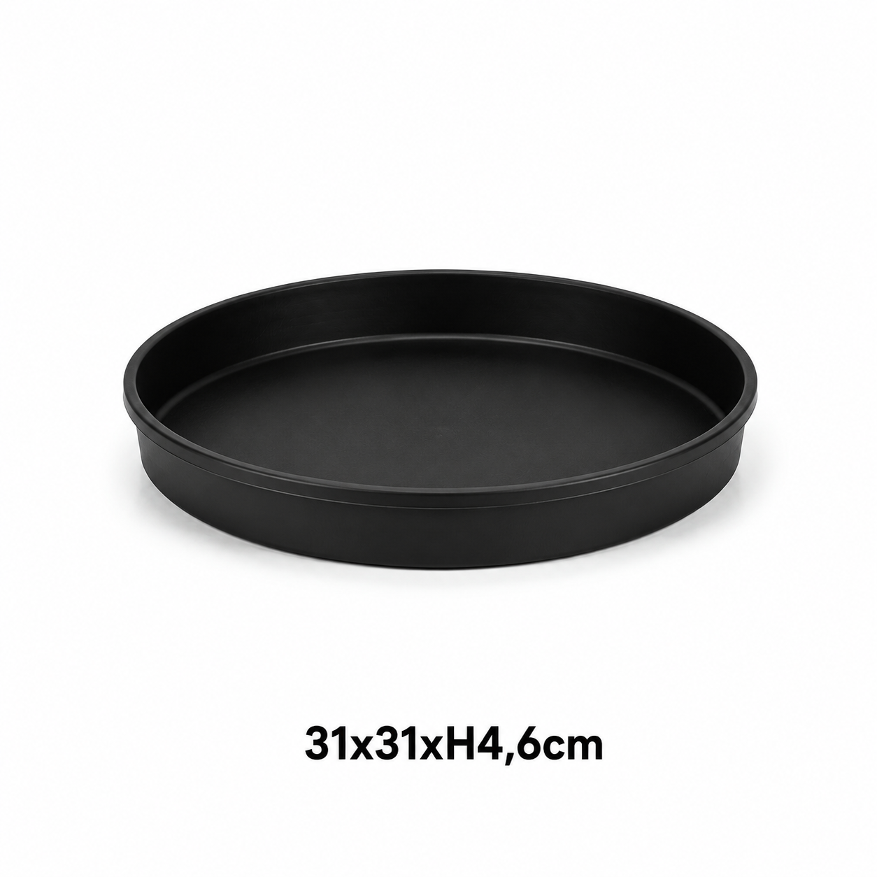 Onderzet pot rond zwart (31x31xH4.6cm)