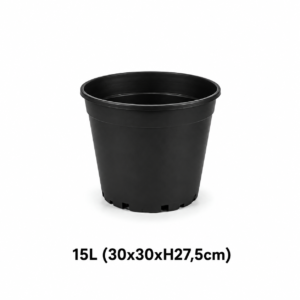 Ronde pot 15L zwart (30x30xH27.5cm)