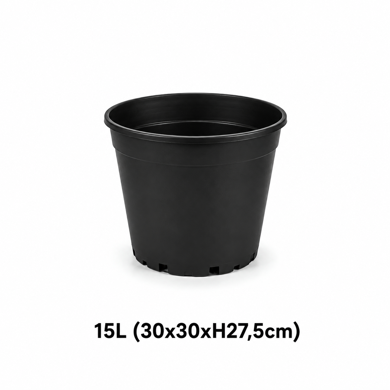 Ronde pot 15L zwart (30x30xH27.5cm)