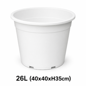 Ronde pot 26L wit (40x40xH35cm)