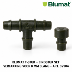 Blumat T-stuk en eindstuk set