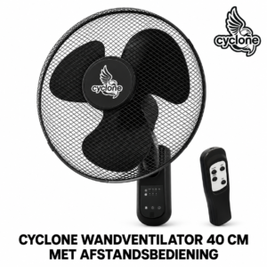 Cyclone Wandventilator 40cm 3 standen en afstandsbediening
