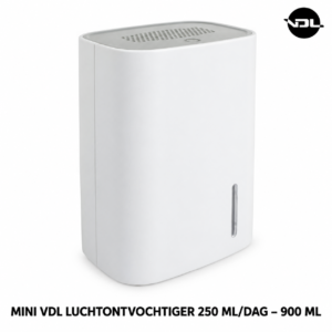 Mini VDL-luchtontvochtiger 250 ml/dag, reservoir 950 ml