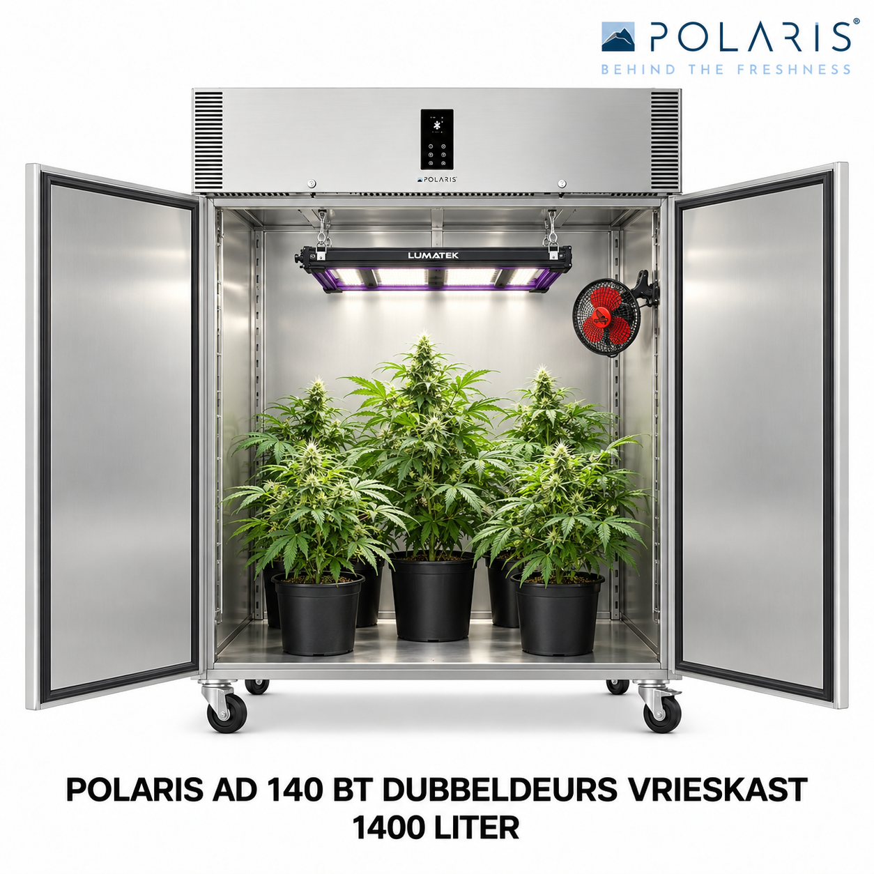 Polaris AD 140 BT vrieskast op zwenkwielen - Afbeelding 2