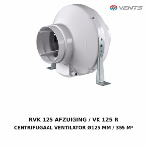 RVK 125 AFZUIGING / VK 125 R CENTRIFUGAAL VENTILATOR Ø125 MM / 355 M³